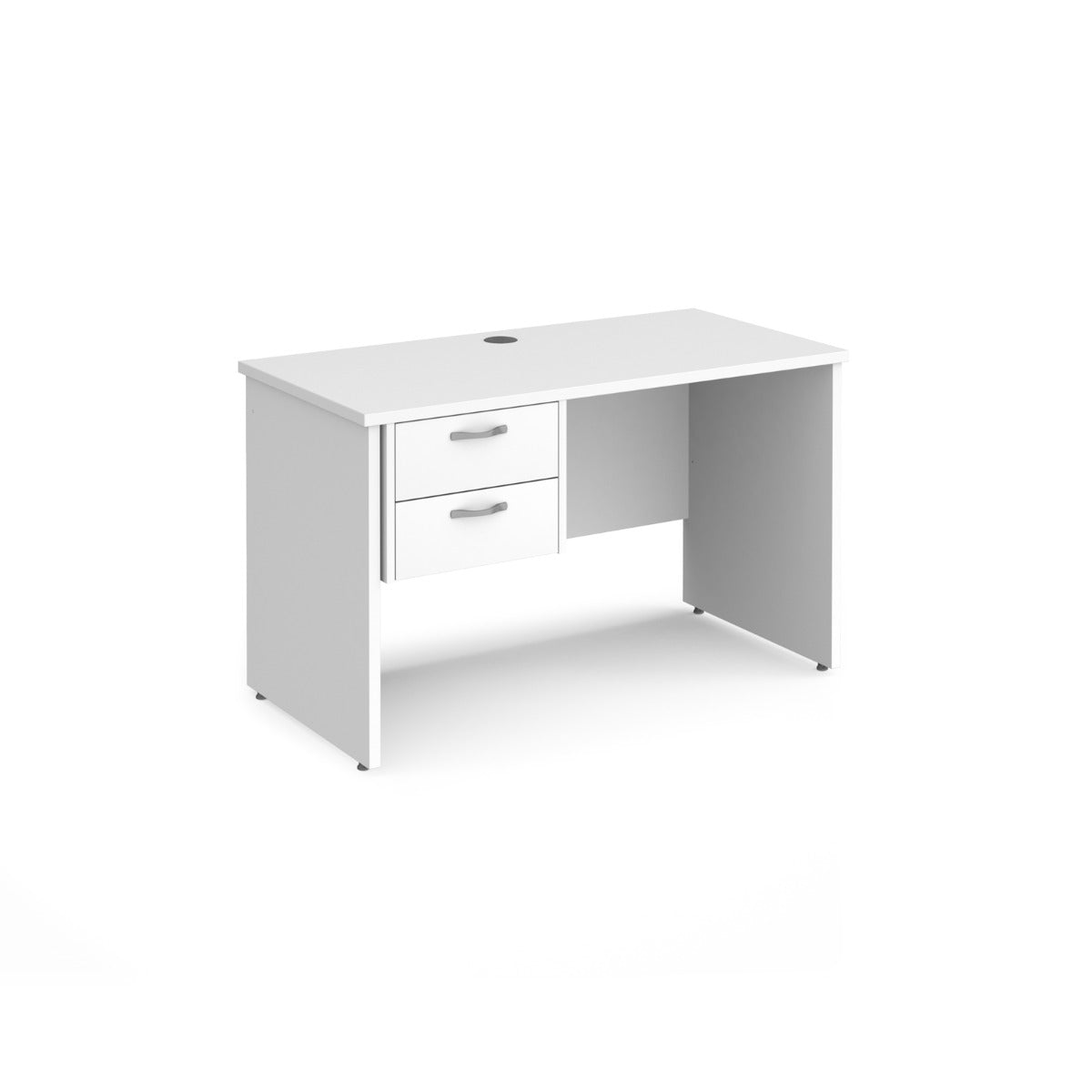 Maestro 600mm Deep Straight Panel Leg Office Desk with Two Drawer Pedestal